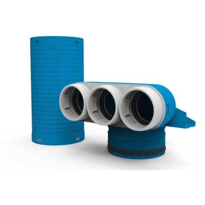 VENT-AXIA VCHL 250 63 - Ventielcollector 3x Ø63 Ø125 - H=250 - 90° lang +huls ** 2005000322