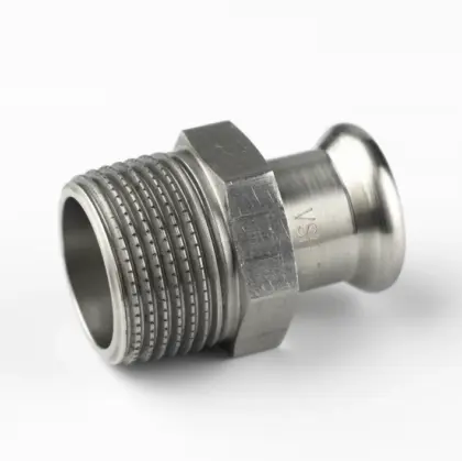 VSH Persovergangsstuk inox 15mm x 3/4" M (drink)water VSH XPress Inox R2705 6190591