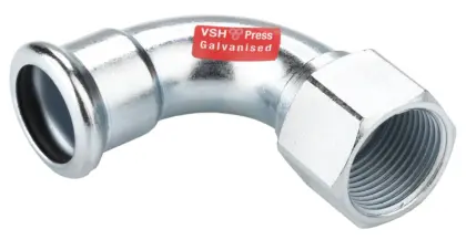 VSH Persovergangsbocht staal 22mm x 3/4" F 90° verwarming VSH XPress Staalverzinkt C1438 6200964