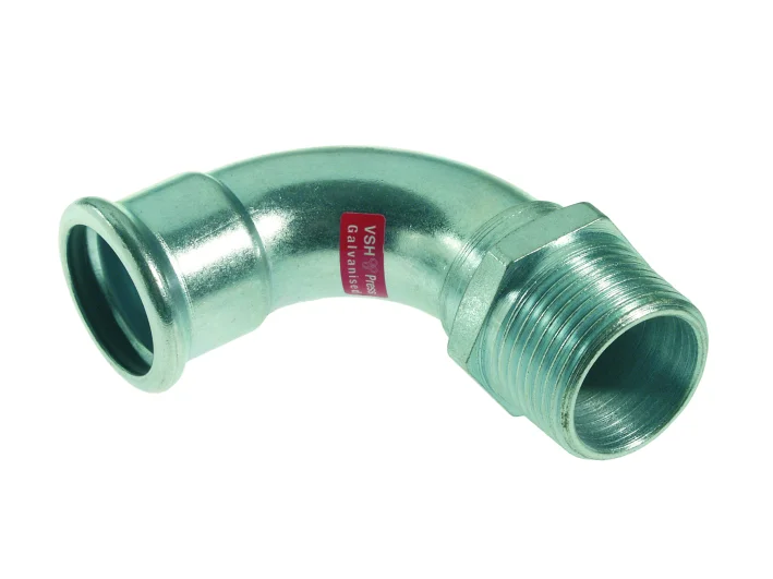 VSH Persovergangsbocht staal 22mm x 3/4" M 90° verwarming VSH XPress Staalverzinkt C1430 6202011