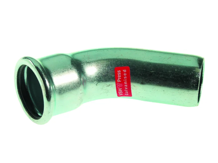 VSH Persinsteekbocht staal 76.1mm MF 45° verwarming VSH XPress Staalverzinkt C1412 6208092