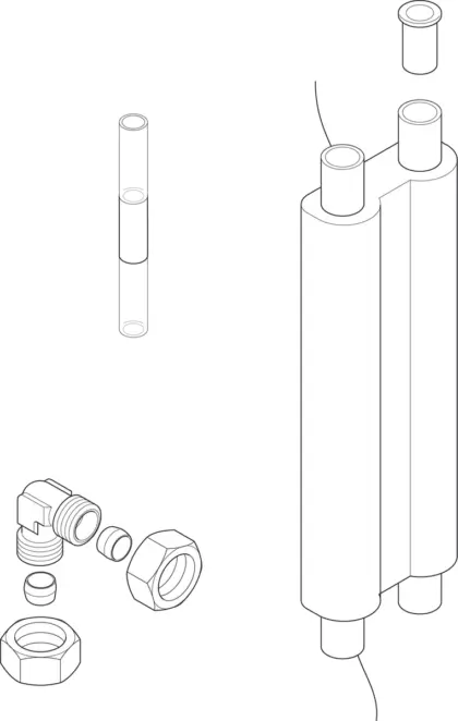 Vaillant Duo geisoleerde koperen leiding + koppelingen en bevestiging vaillant rol 20m 302360