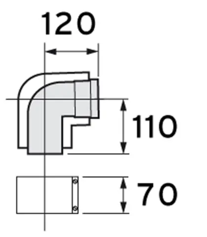 Vaillant Concentrische rookgasbocht Vaillant ecoTEC aluminium kunststof 80/125mm 303210