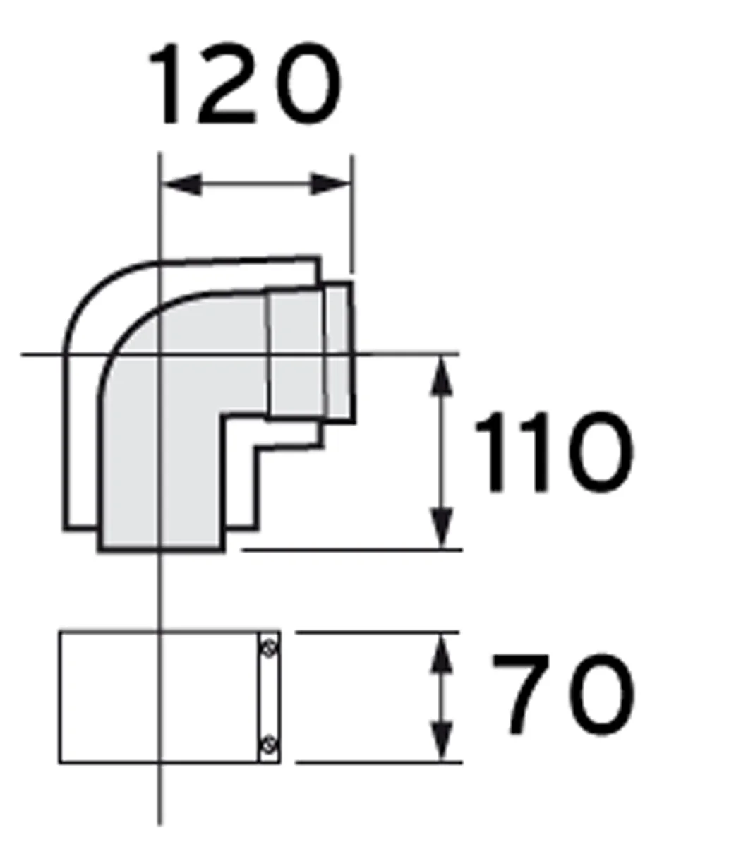 Vaillant Concentrische rookgasbocht Vaillant ecoTEC aluminium kunststof 80/125mm 303210