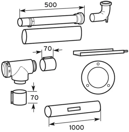 Vaillant Concentrische rookgasbuis Vaillant ECOmax 80/125mm 500mm wit 303250