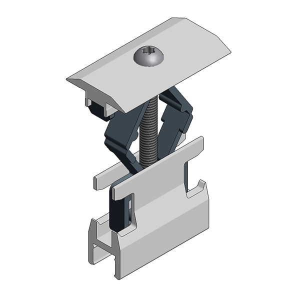 Van der Valk Alu tussenklem voor alu profiel - T30 - klembereik 28-50mm - alu 721550