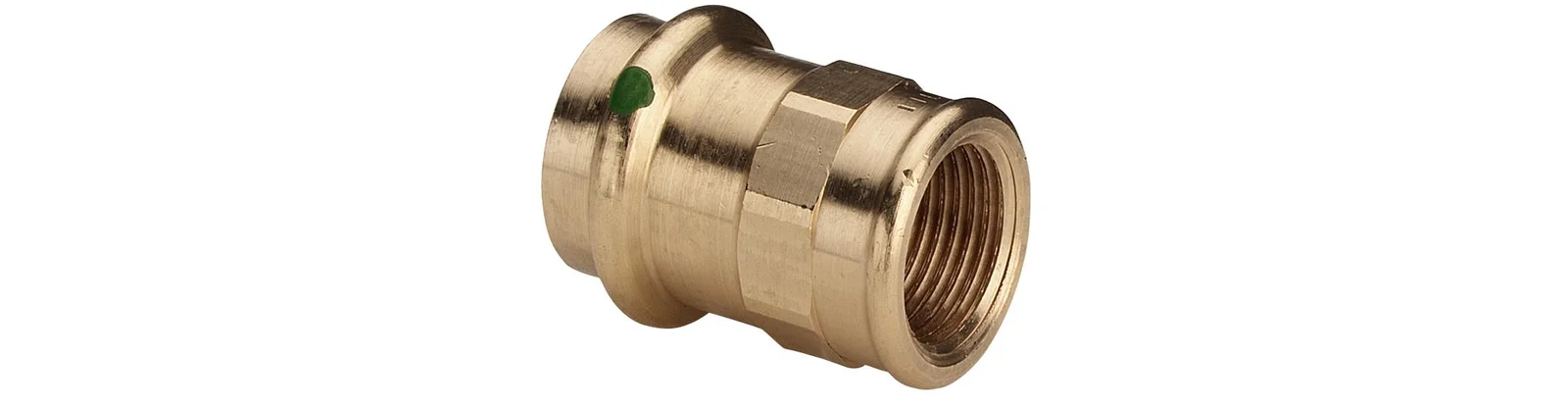 Viega Persovergangsstuk brons 15mm x 1/2" F (drink)water Viega Profipress Koper 2212 107543