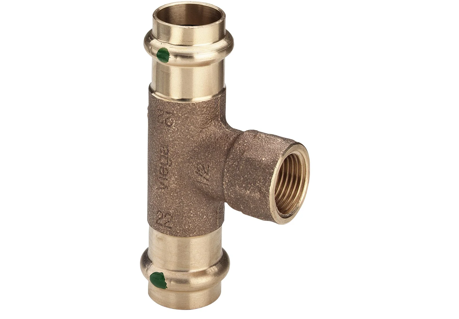 Viega Persovergangs-T-stuk brons 28 x 1/2" x 28F (drink)water Viega Profipress Koper 2217.2 119768