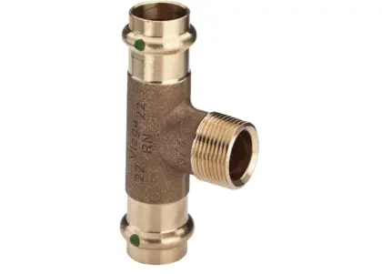 Viega Persovergangs-T-stuk brons 35 x 3/4" x 35M (drink)water Viega Profipress Koper 2217.1 194147