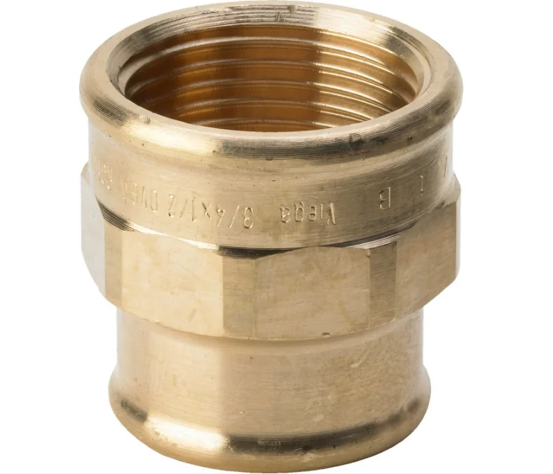 Viega Draadverloopmof brons 3/4" x 1/2" FF Viega 3240 268862