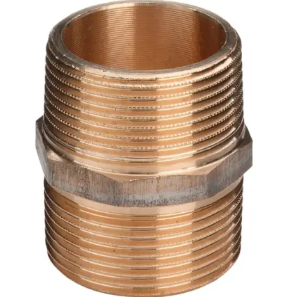 Viega Dubbele nippel brons met zeskant 2 viega model 3280 269098