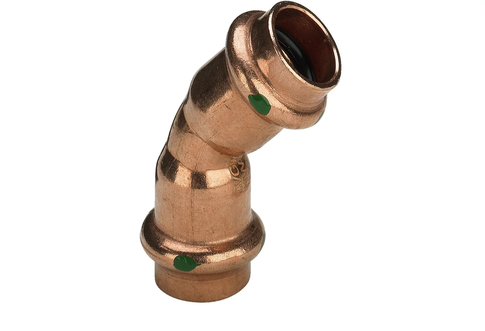 Viega Persbocht koper 22mm FF 45° (drink)water Viega Profipress Koper 2426 292355