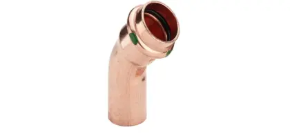 Viega Persinsteekbocht koper 15mm MF 45° (drink)water Viega Profipress Koper 2426.1 292508