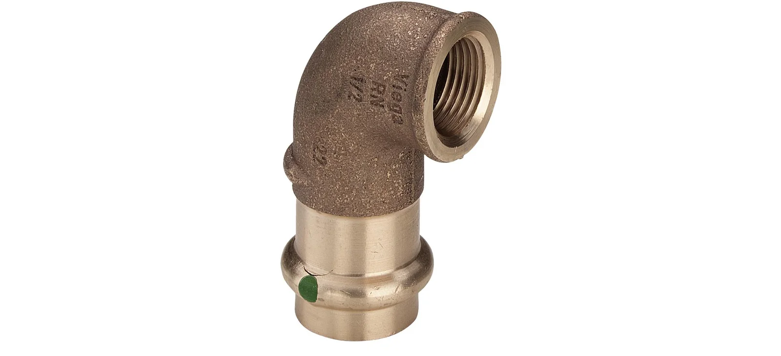 Viega Persovergangsknie brons 42mm x 5/4" F 90° (drink)water Viega Profipress Koper 2214.2 299415