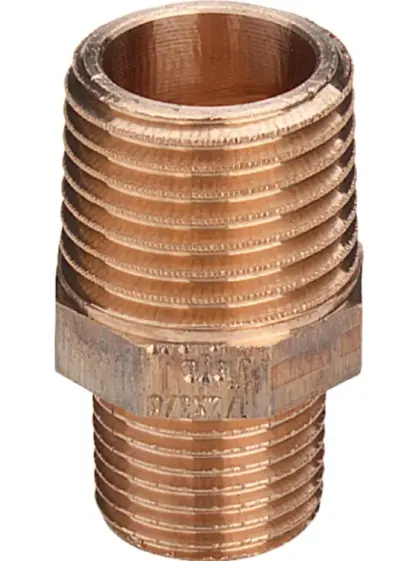 Viega Draadverloopnippel brons 6/4" x 1" MM Viega 3245 321697