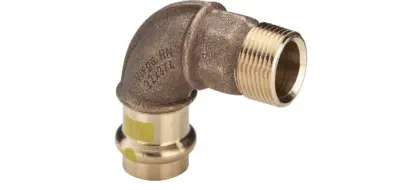 Viega Persovergangsbocht brons 15mm x 1/2" M 90° gas Viega Profipress G Koper 2614 345747