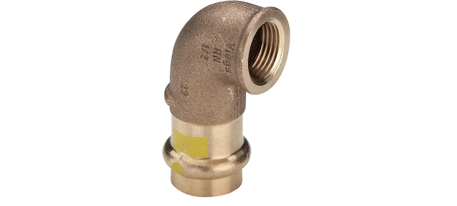 Viega Persovergangsknie brons 28mm x 1" F 90° gas Viega Profipress G Koper 2614.2 345891