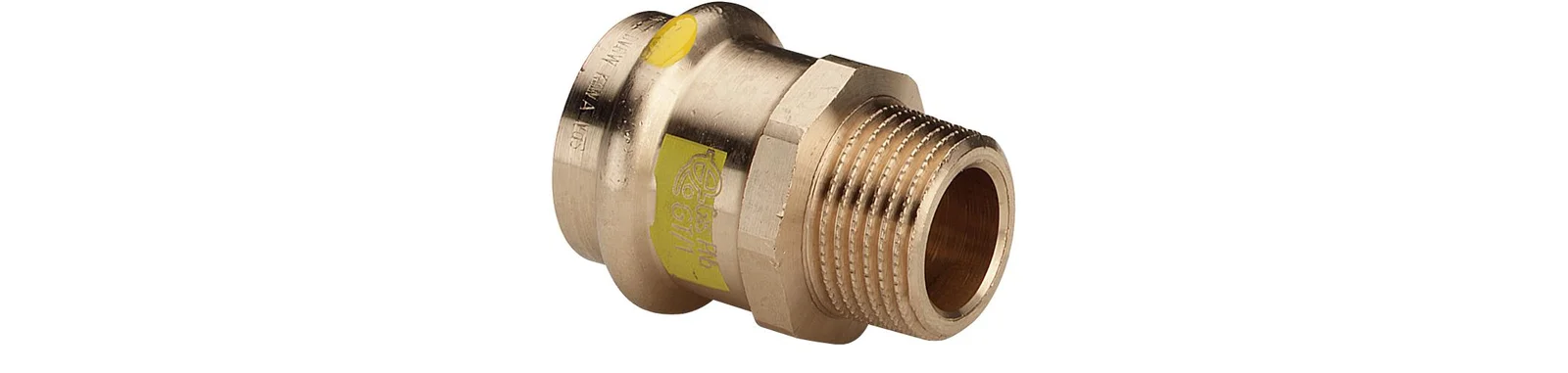 Viega Persovergangsstuk brons 28mm x 1" M gas Viega Profipress G Koper 2611 346287