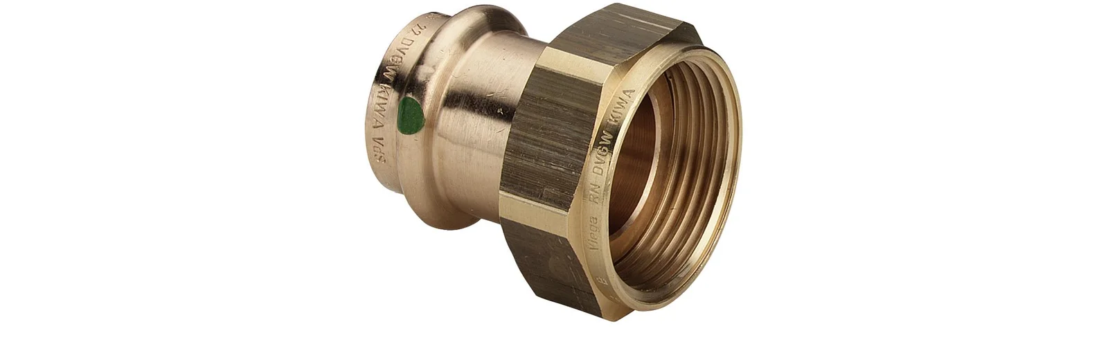 Viega Persaansluitkoppeling brons 15mm x 1/2" FF (drink)water Viega Profipress Koper 2263 380885