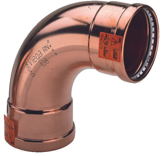 Viega Persbocht koper 88.9mm FF 90° (drink)water Viega Profipress Koper 2416XL 476854