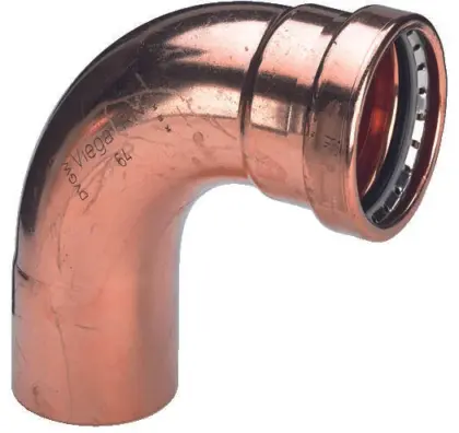 Viega Persinsteekbocht koper 88.9mm MF 90° (drink)water Viega Profipress Koper 2416.1XL 476885