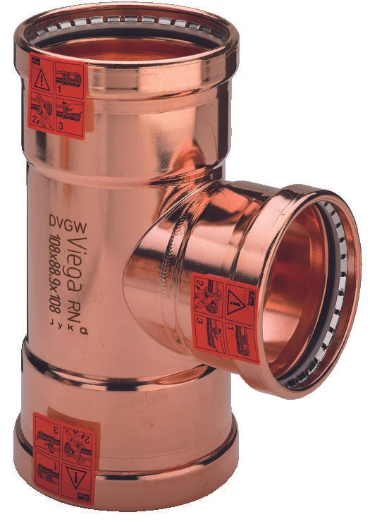 Viega Pers-T koper 108mm FFF (drink)water Viega Profipress Koper 2418XL 477011