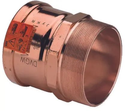 Viega Persovergangsstuk koper 76.1mm x 2.1/2" M (drink)water Viega Profipress Koper 2411XL 534134