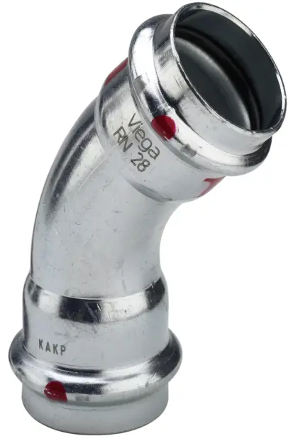 Viega Persbocht staal 42mm FF 45° verwarming Viega Prestabo 1126 558314