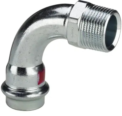 Viega Persovergangsbocht staal 28mm x 1" M 90° verwarming Viega Prestabo 1114 558444