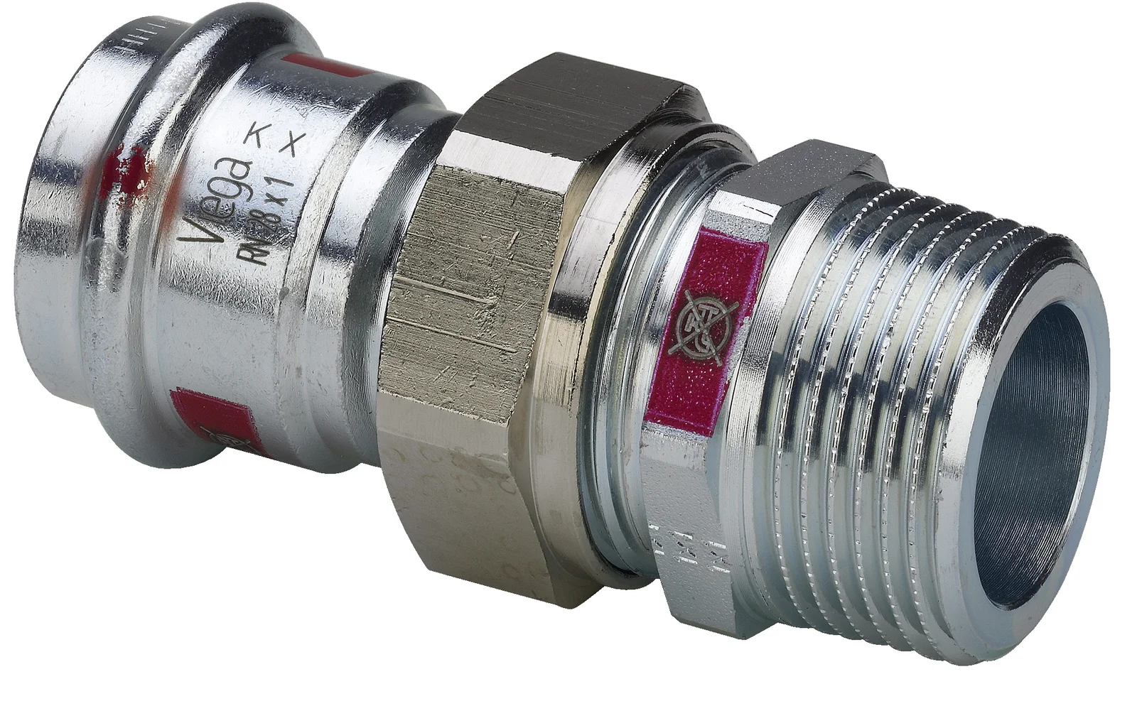 Viega Pers-3-delige koppeling staal 22 x 3/4" M verwarming Viega Prestabo 1165 559250