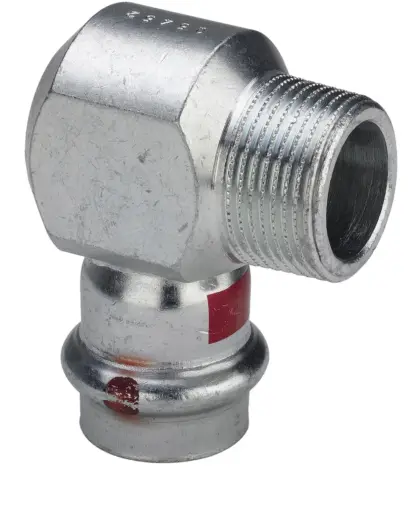Viega Persovergangsknie staal 15mm x 1/2" M 90° verwarming Viega Prestabo 1114.1 559526