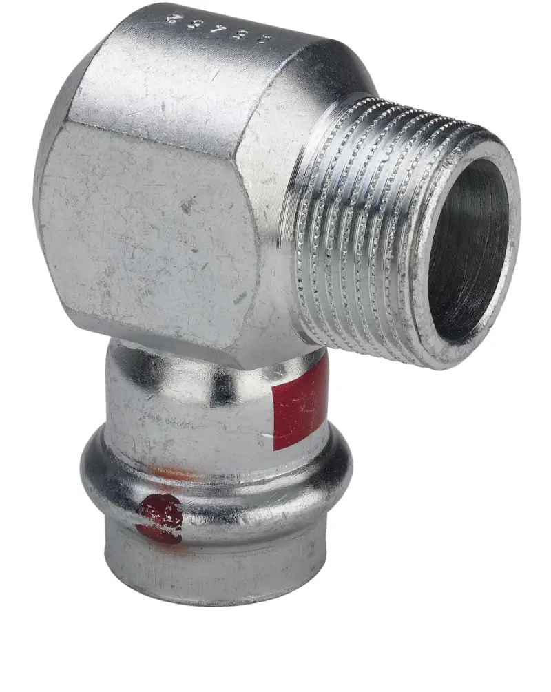 Viega Persovergangsknie staal 15mm x 1/2" M 90° verwarming Viega Prestabo 1114.1 559526