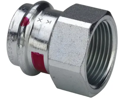 Viega Persovergangsstuk staal 15mm x 1/2" F verwarming Viega Prestabo 1112 559557