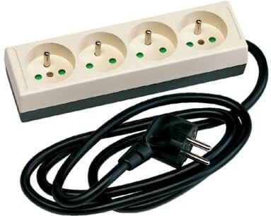 Vynckier (ABB) Verlengsnoer 16A 4 stopcontacten met kabel crèmewit voor meerdere apparaten 2CDB720002R0000