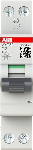 Vynckier (ABB) UNIBIS automaat VYC30 2P 2A Kurve C 3kA 2CSS232422R0024