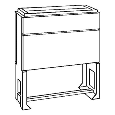 Vynckier (ABB) DIN sokkel EH3 DIN1 polyester RAL 7035 gemonteerd 4TBE843392N0100