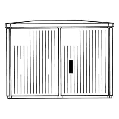 Vynckier (ABB) Voetpadkast EH3 GD AP DIN2 875x1200x541mm IP44 IK10 polyester 4TBE843647N0100