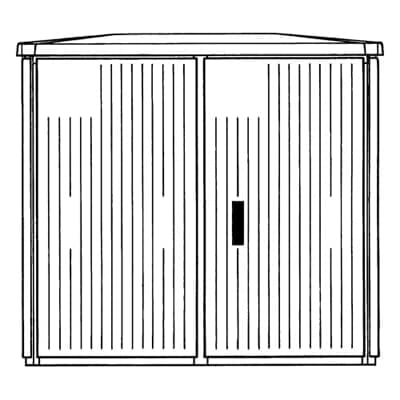 Vynckier (ABB) Voetpadkast EH3 GD DIN2 1125x1200x676mm IP44 IK10 RAL7035 gemonteerd 4TBE843656C0100