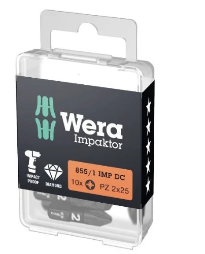 Wera 855/1 IMP DC PH DIY Impaktor Bits - PZ 3 x 25 mm DIY-Box - Doos van 10st WER05057622001