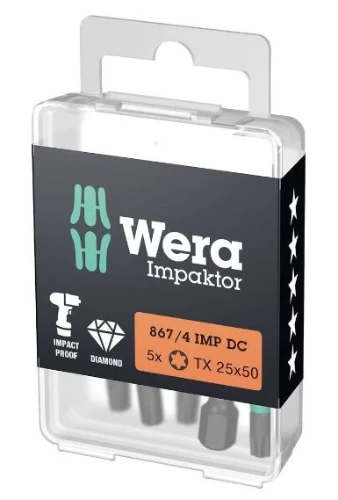 Wera 867/4 IMP DC TORX® DIY Impaktor Bits - TORX 30 x 50 mm DIY-Box - Doos van 5st WER05057666001