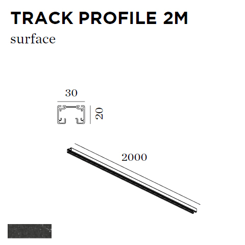 WEVER & DUCRE TRACK PROFILE 2M zwart 90014008