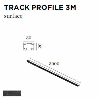 WEVER & DUCRE TRACK PROFILE 3M zwart 90014009