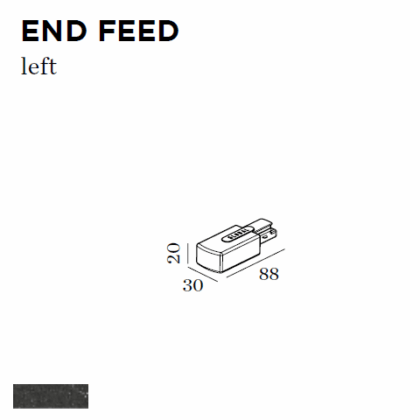 WEVER & DUCRE END FEED LEFT 30x88x20mm zwart 90014019