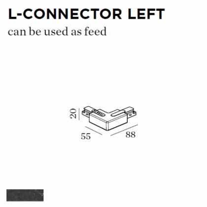 WEVER & DUCRE L-CONNECTOR LEFT 88x55x20mm zwart 90014025