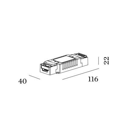 WEVER & DUCRE POWER SUPPLY 500mA 20W DALI 3-40V PUSH DIM DRIVER IP20 220-240VAC PRESET DIP W90244604-01