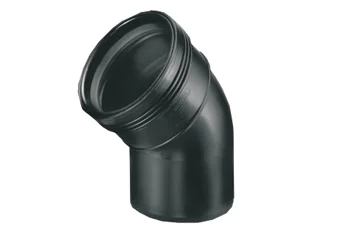 Wavin PP manchetbocht 45° 40mm MF zwart BENOR-keur afvoer/sanitair Wavin Wafix PP 3411104004