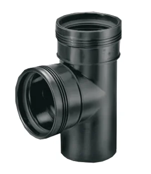 Wavin PP manchet-T-stuk 90° 50mm zwart BENOR-keur afvoer/sanitair Wavin Wafix PP 3412105009