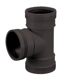 Wavin PP manchet-T-stuk 90° 75mm zwart BENOR-keur afvoer/sanitair Wavin Wafix PP 3412207019