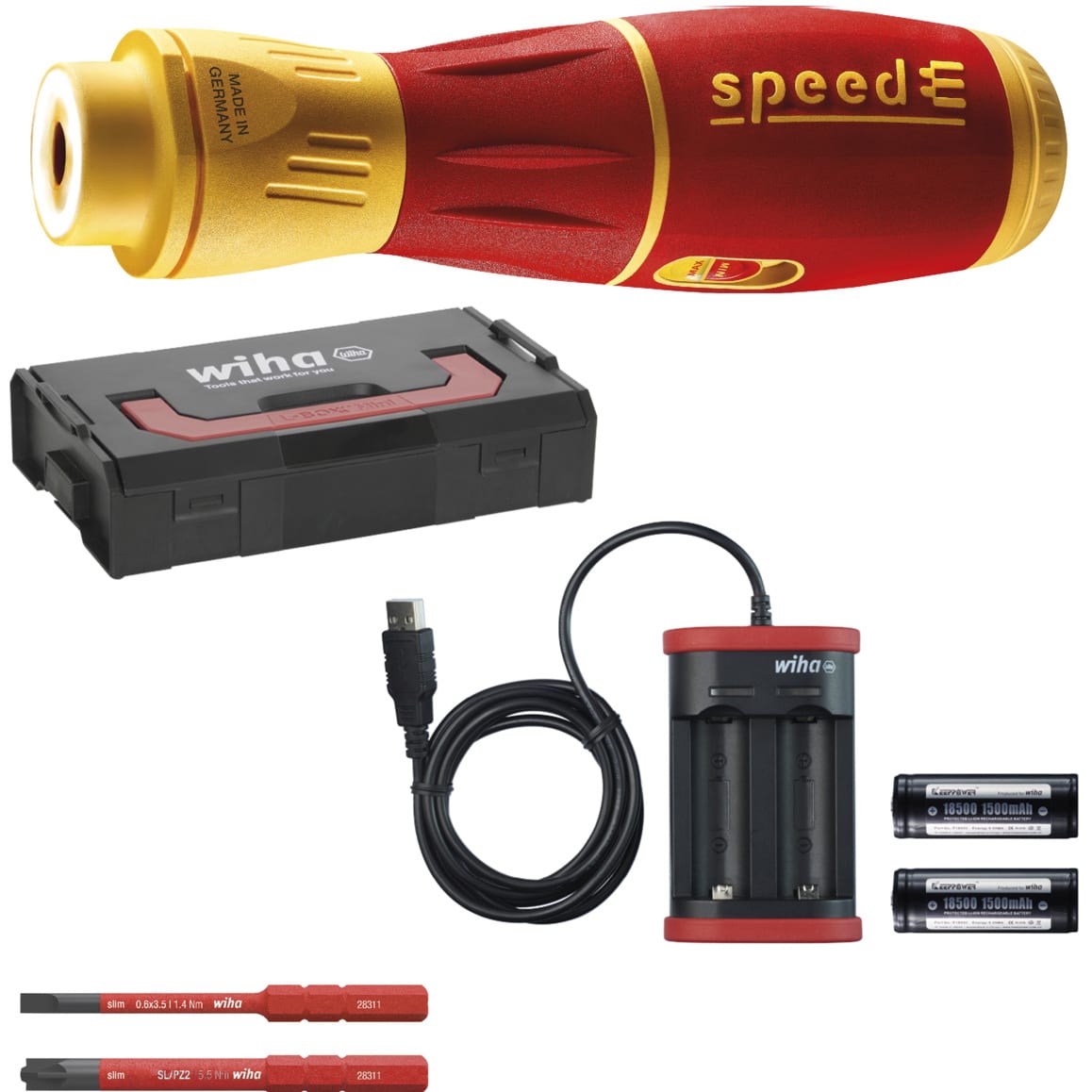 Wiha E-schroevendraaier speedE II electric + bits