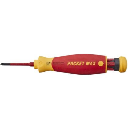 Wiha Screwdriver with bit magazine PocketMax electricmixed with 4 slimBits 45296